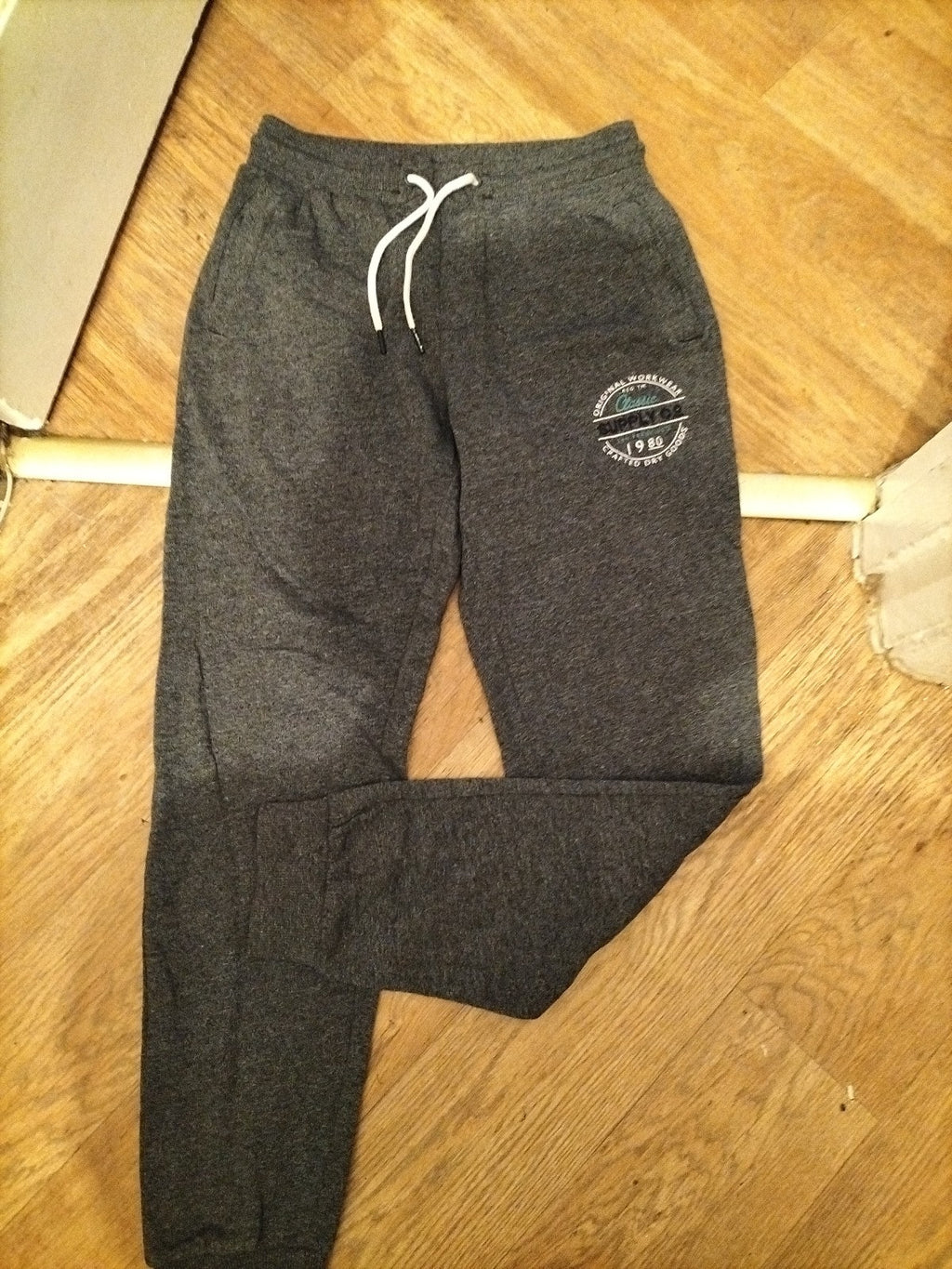 Mens F&F Size Small Grey Fleck Elasticated Joggers