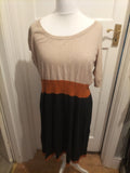 Ladies Dorothy Perkins Size 20 Beige/Orange/Black Short Sleeved Dress