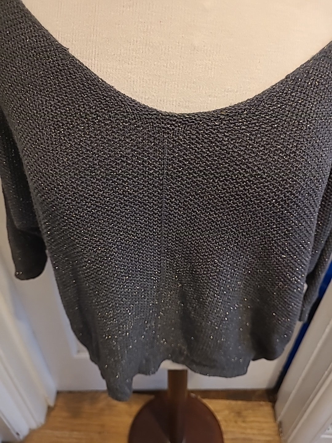 Ladies Size Medium Grey Fleck Mid Sleeved Blouse/jumper