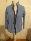 Ladies Cotton Traders Size 16 Blue Textured Check Zipped Jacket