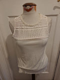 Ladies H&M Size Small Cream Sleeveless See Through Panel Blouse