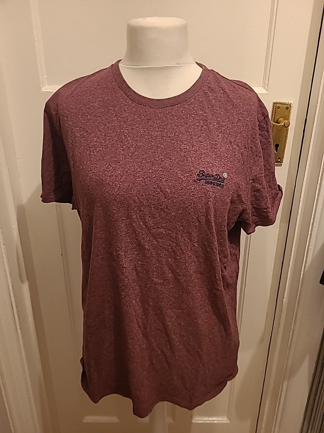 Mens Superdry Size XL Purple Fleck Short Sleeved Tshirt