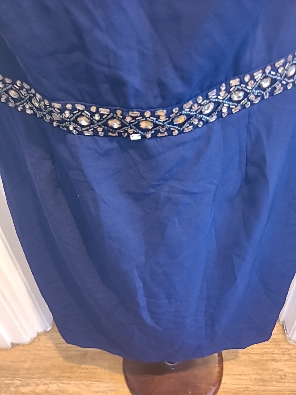 Ladies Showcase Size 18 Navy Detailed Waist Sleeveless Dress