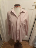 Mens Van Heusen Size 15.5" Collar Pink Amd White Striped Formal Shirt