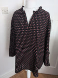 Ladies 3XL Black Pattern Long Sleeve Blouse
