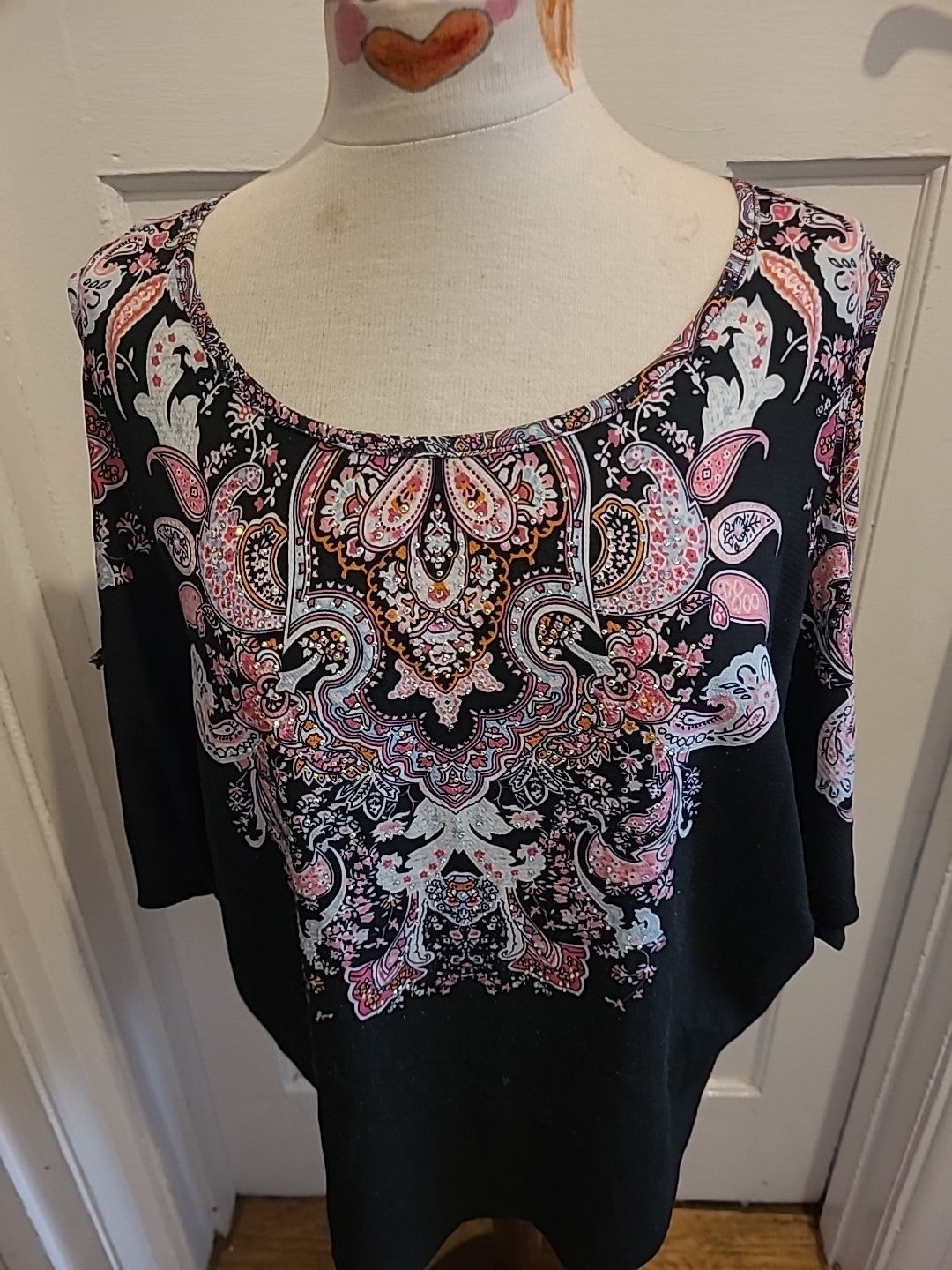 Ladies Izabel Size 10 Multicoloured Open Shoulder Blouse