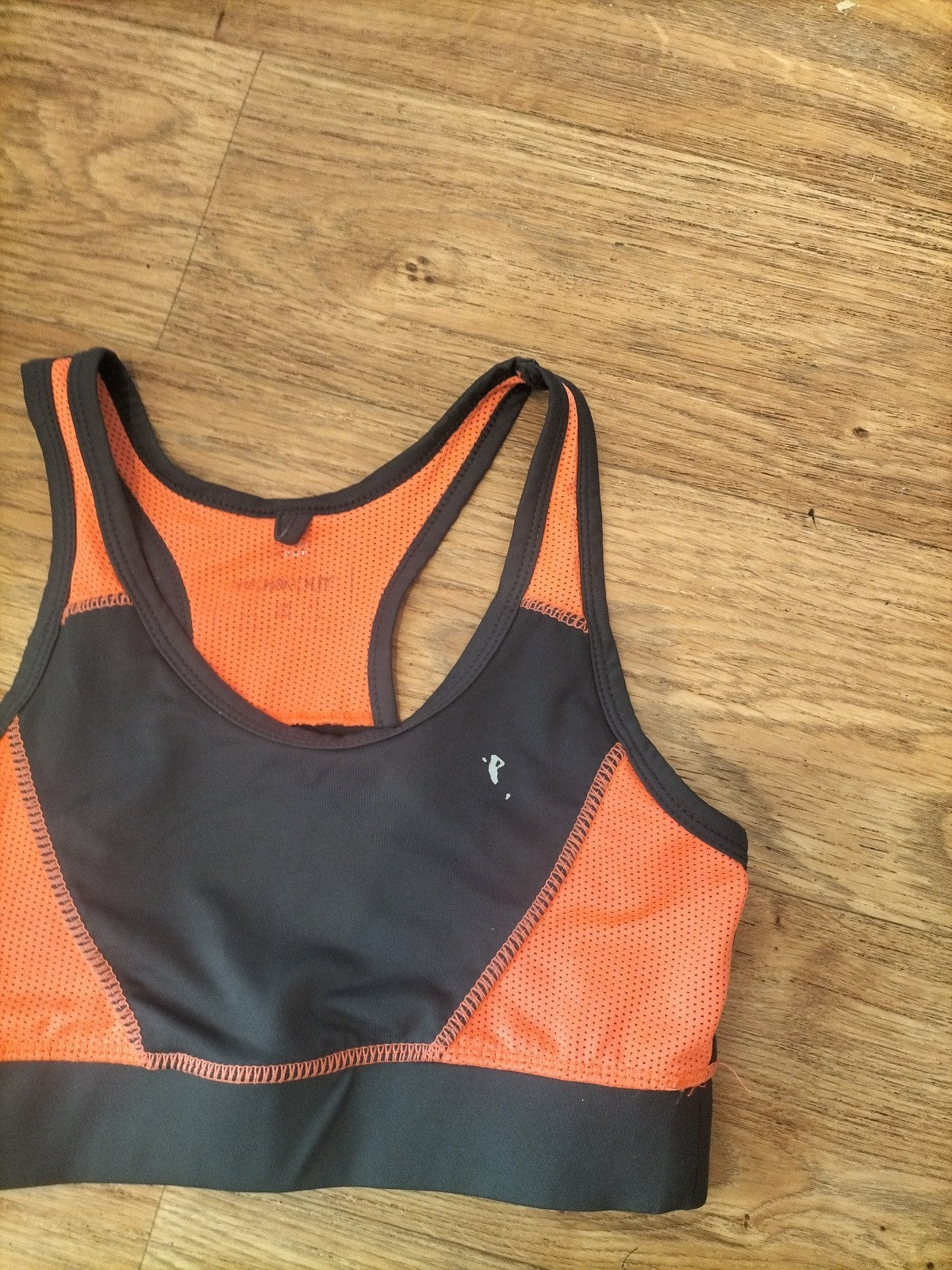 Ladies Workout Size Small Orange Black Gym Bra Top