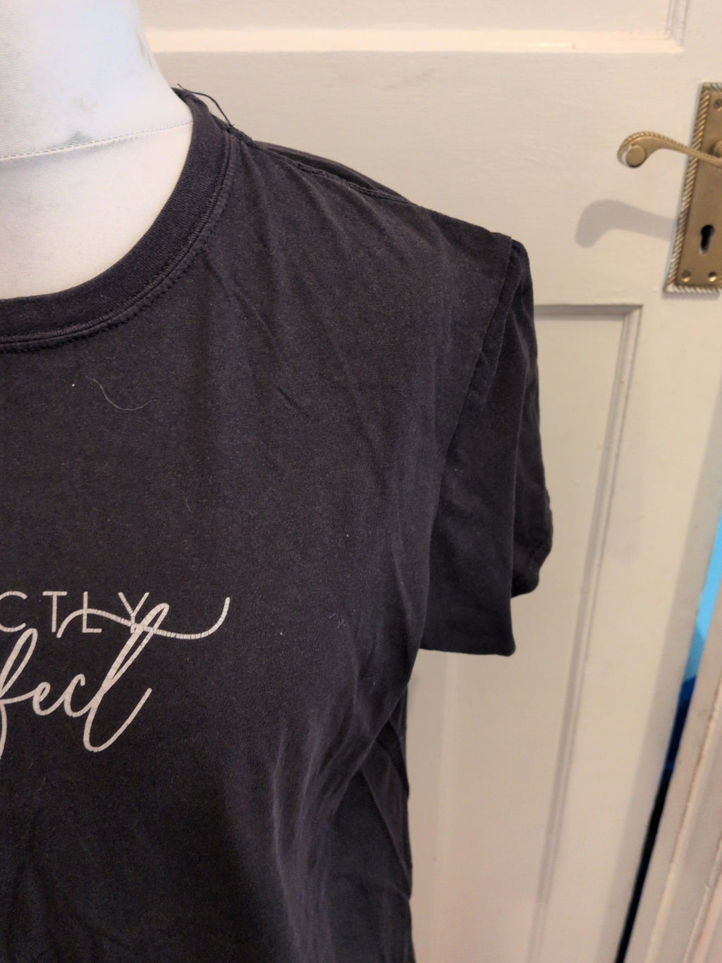 Ladies Boohoo Size 16 Black Short Sleeve Print T-shirt
