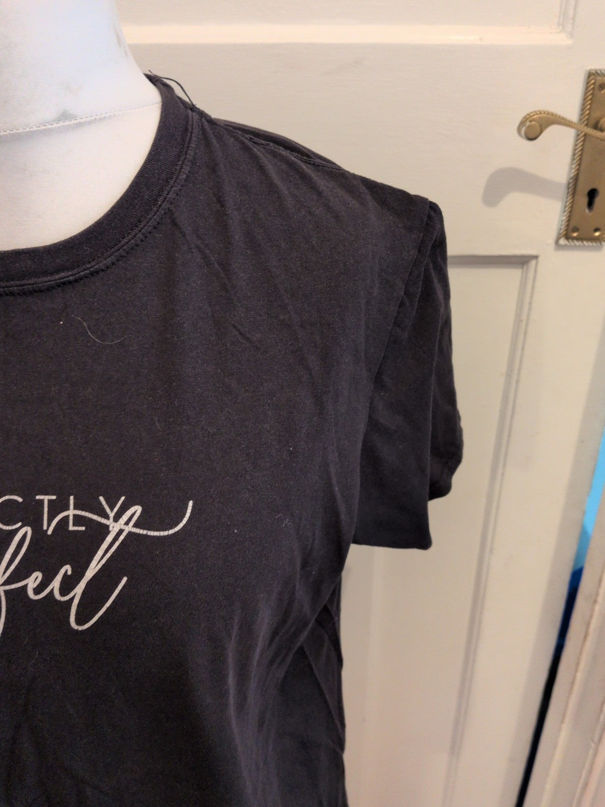 Ladies Boohoo Size 16 Black Short Sleeve Print T-shirt