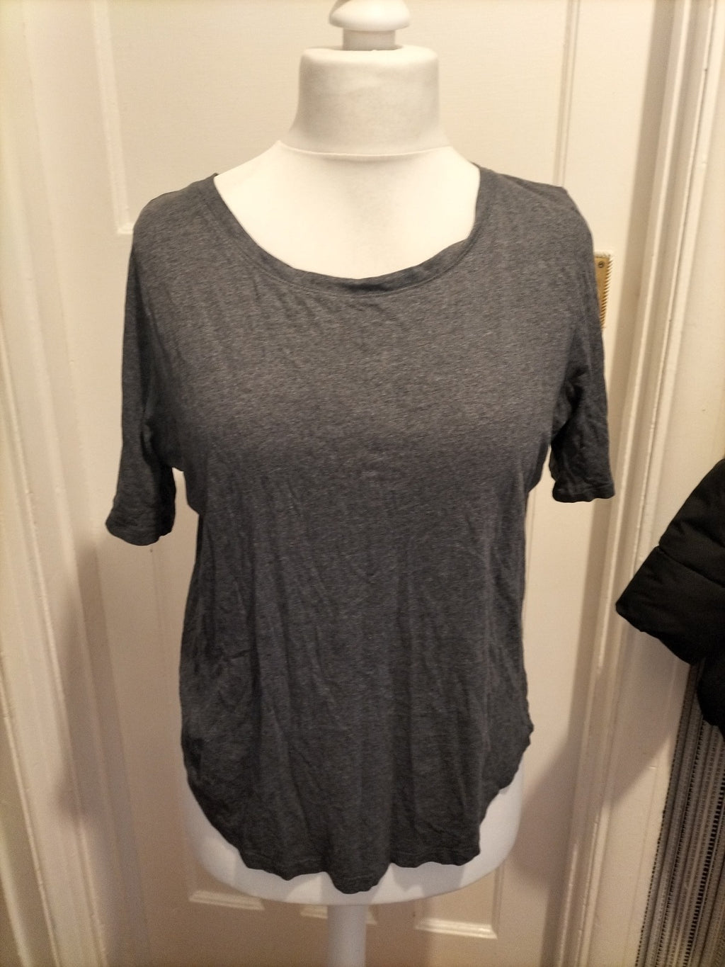 Ladies Marks And Spencer Size 14 Grey Short Sleeved Pyjama Top