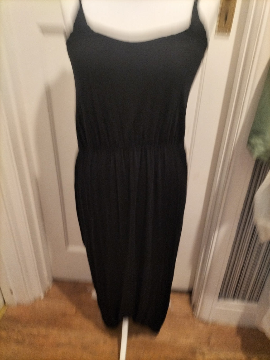 Ladies Primark Size 16 Black Long Length Sleeveless Elasticated Waist Dress