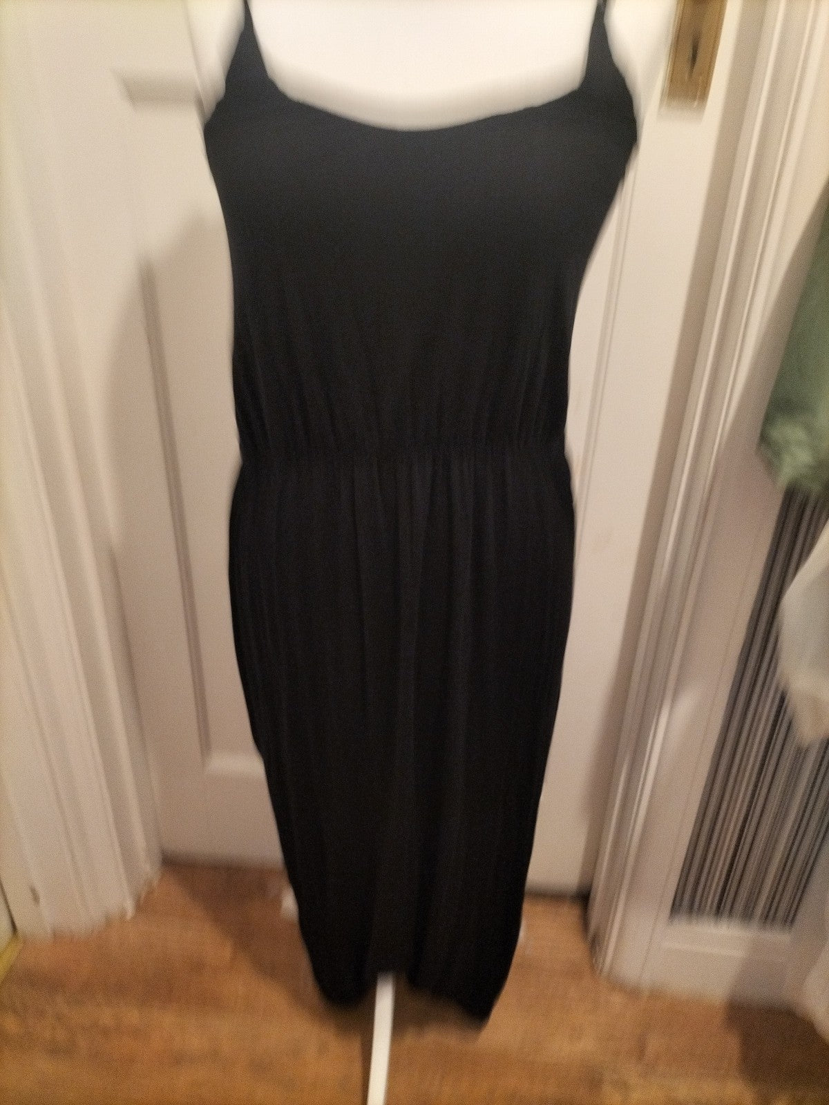 Ladies Primark Size 16 Black Long Length Sleeveless Elasticated Waist Dress
