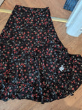 Shein Medium Black Floral Split Hem Long Length Skirt