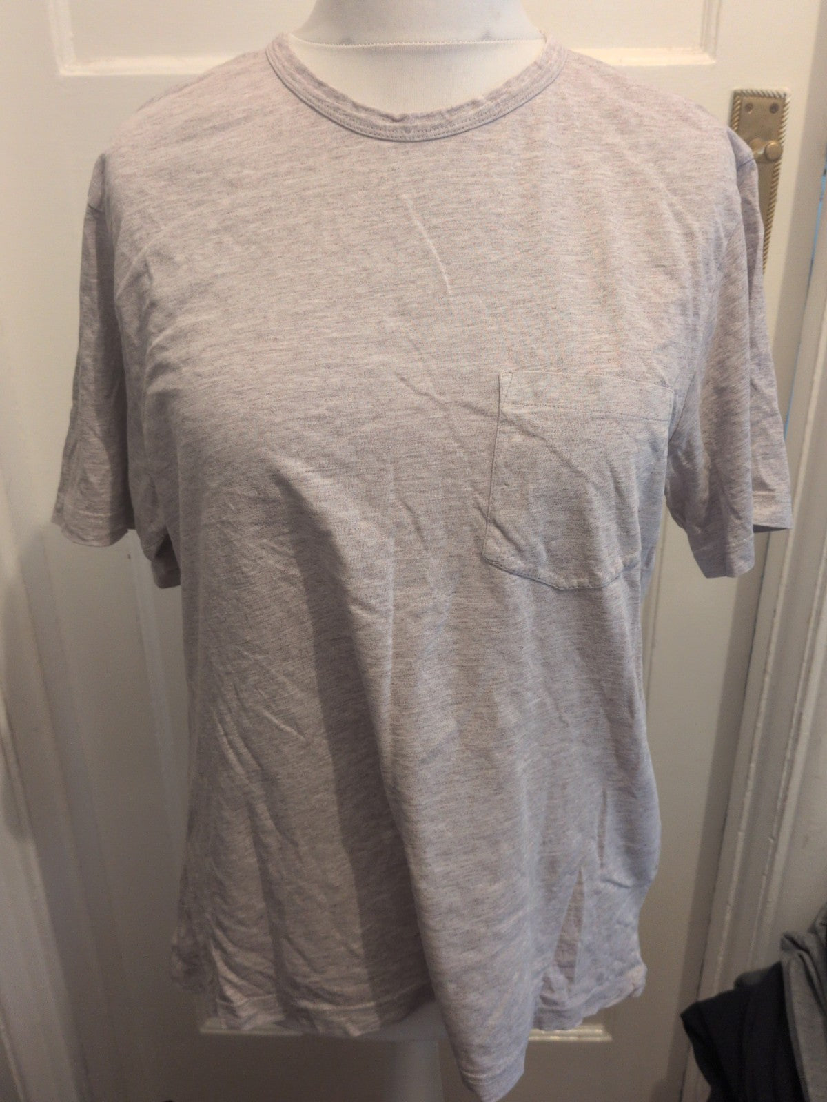 2XL Grey Short Sleeve T-shirt With Chest Pocket