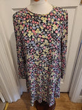 Ladies Marks And Spencer Collection Size 12 Multicoloured Floral Dress With Belt