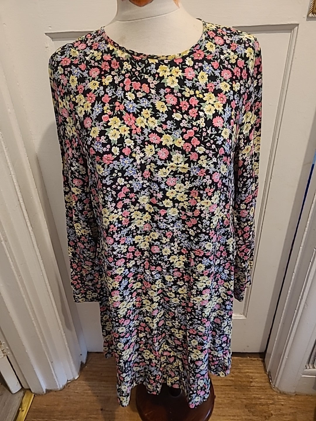 Ladies Marks And Spencer Collection Size 12 Multicoloured Floral Dress With Belt