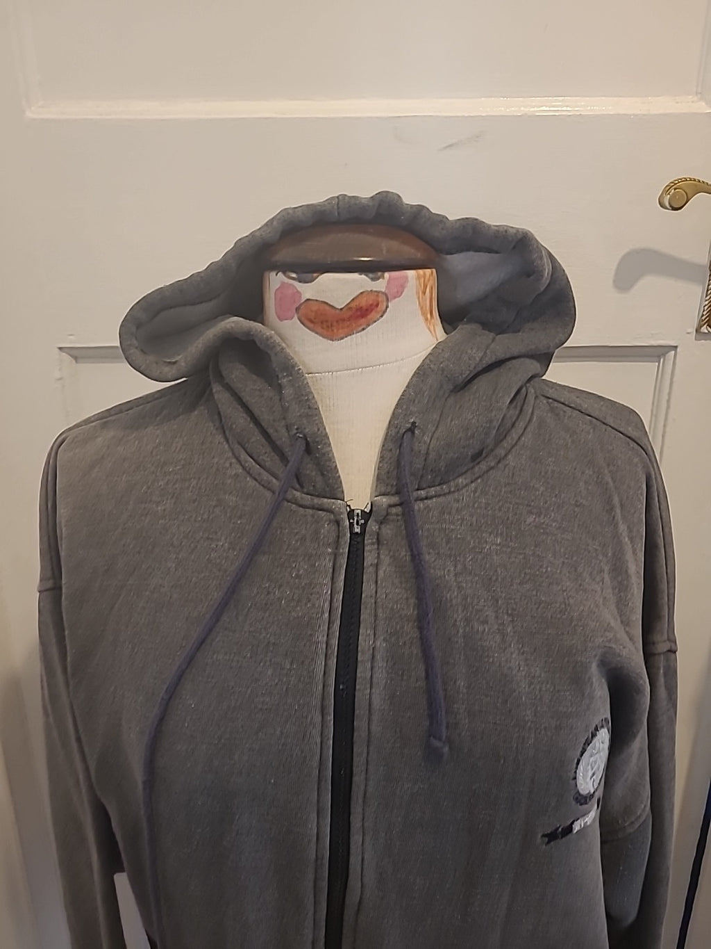 Mens Pierre Leon Size Large Grey Zip Through Hoodie
