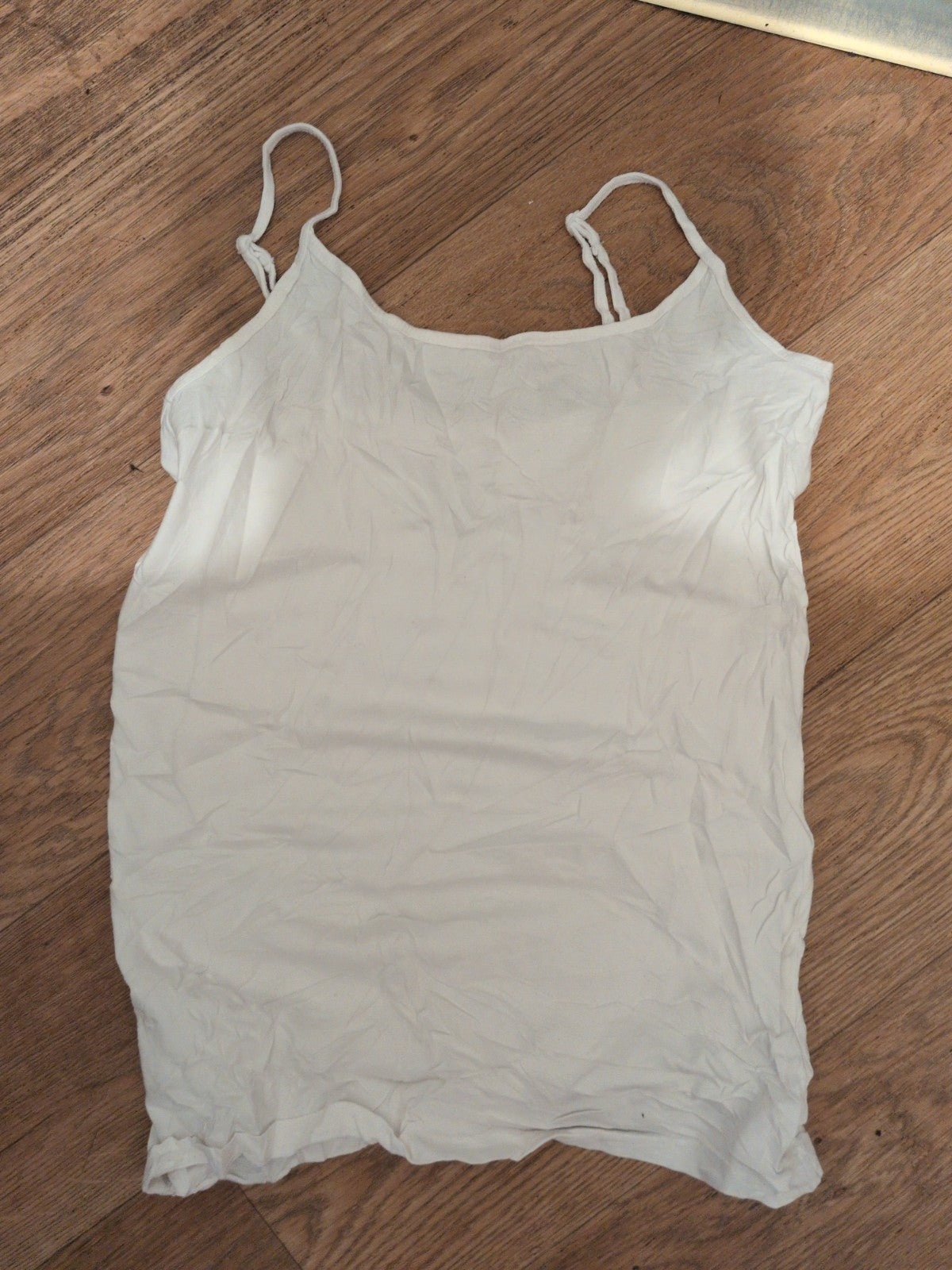 Primark Small White Sleeveless T-shirt Stretch Cami