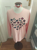 Ladies Esmara Size 12-14 Pink With Design Long Sleeved Tshirt