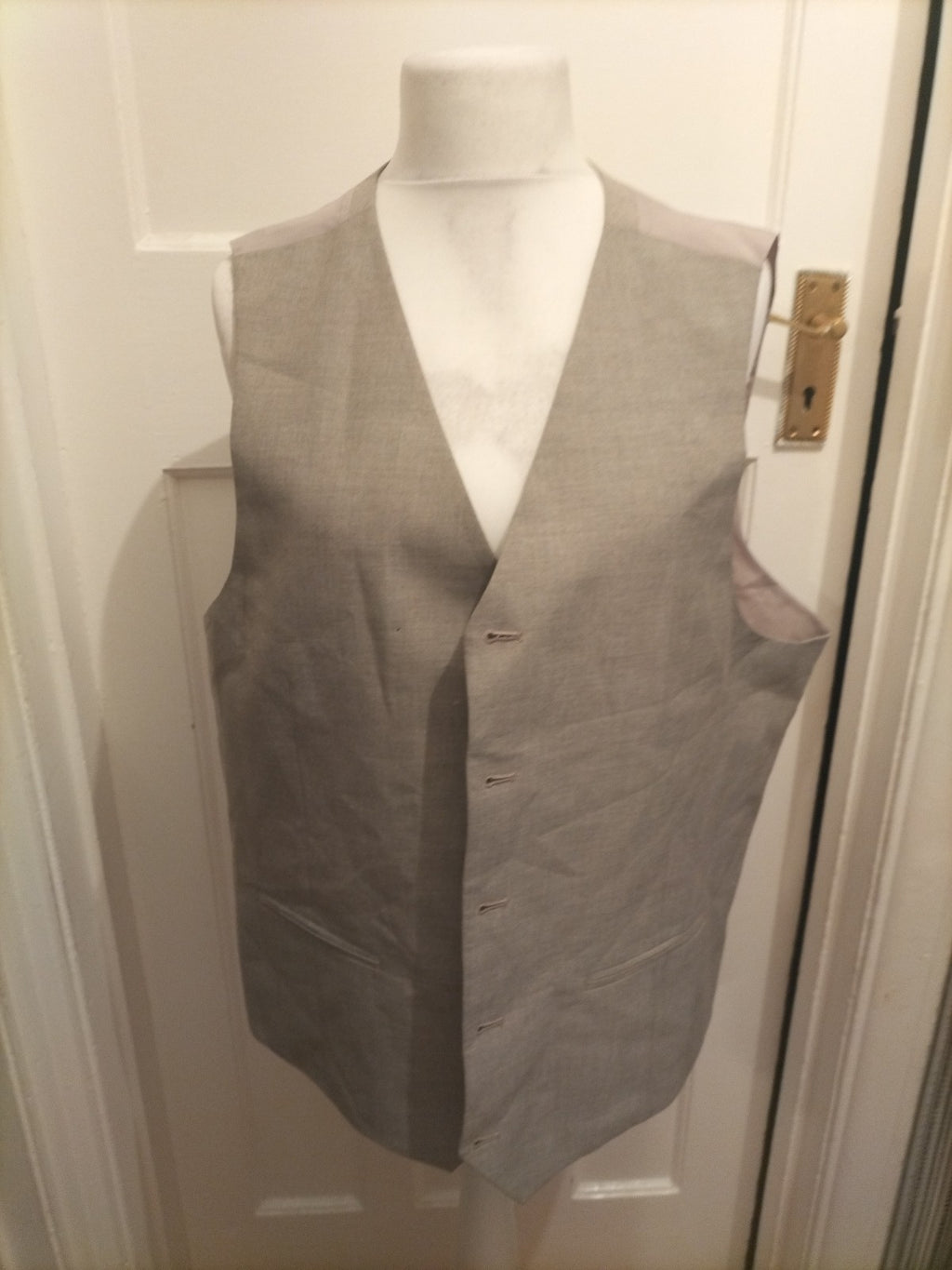 Mwns F&F Tailoring Size 48R Grey Lined Waistcoat