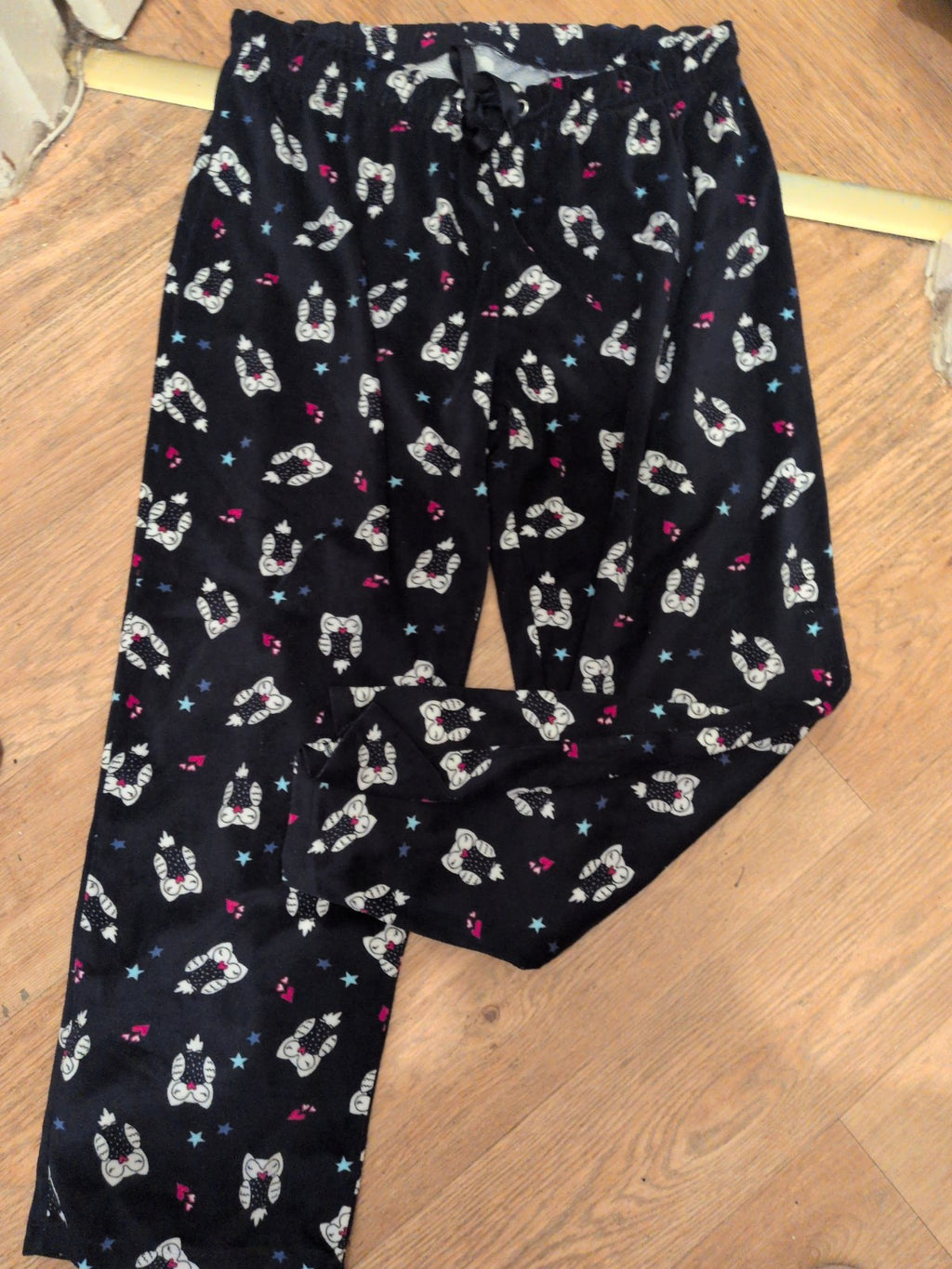 XL Black Owl Elasticated Pyjama Bottoms