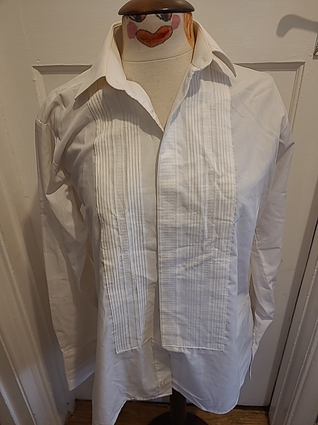 Mens Debenhams Size 15" Collar White Long Sleeved Shirt