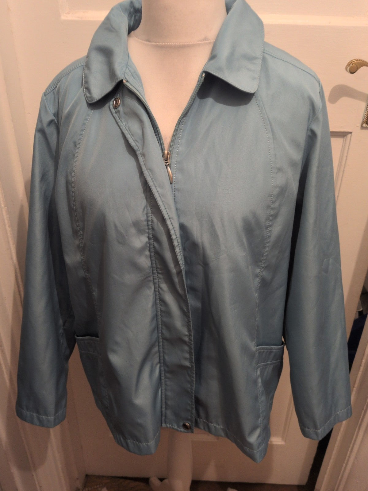 BM Casual Large Turquoise Lined Full Zip Jacket