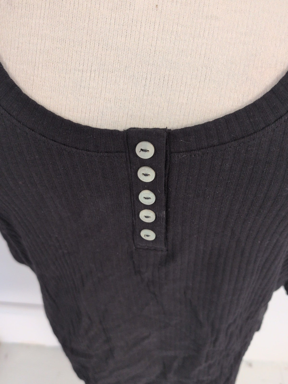Crew Clothing 14 Black 3/4 Sleeve Blouse