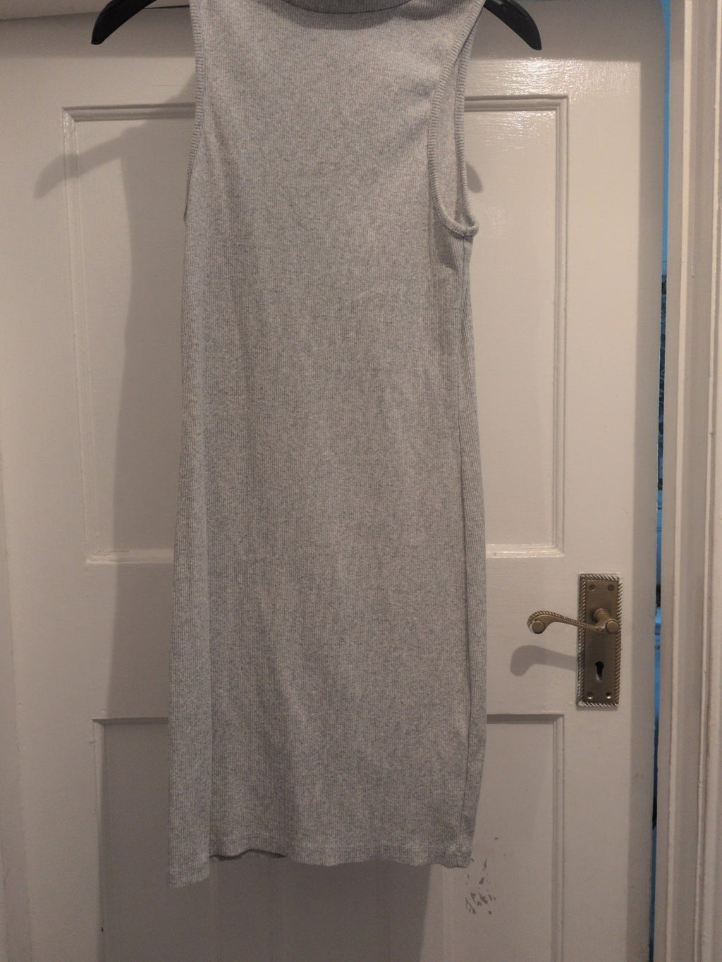 Boohoo 12 Grey High Neck Sleeveless Pencil Dress