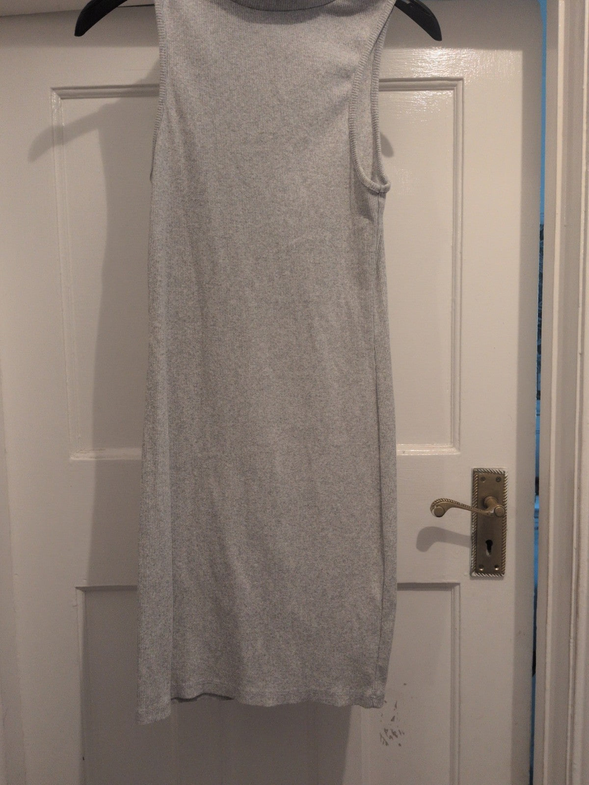 Boohoo 12 Grey High Neck Sleeveless Pencil Dress