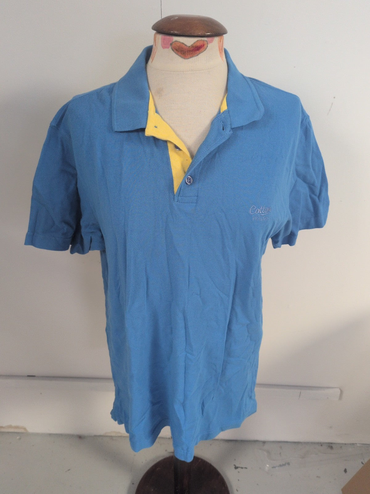 Cotton Traders Medium Blue Short Sleeve Polo