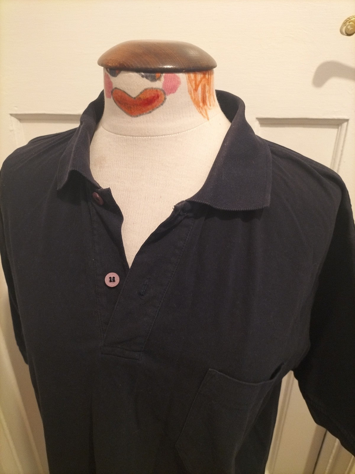 Mens RedGreen Size Large Navy Short Sleeved Polo