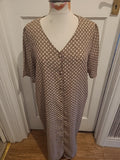 Ladies Gill Marjoram Size Large Brown/Beige Short Sleeved Maxi Dress