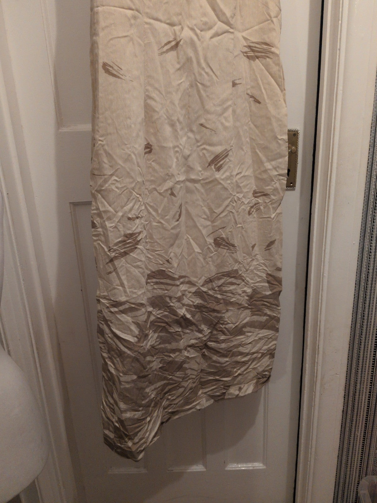 Alexon 18 Brown And Beige Lined Sleeveless Long Length Dress