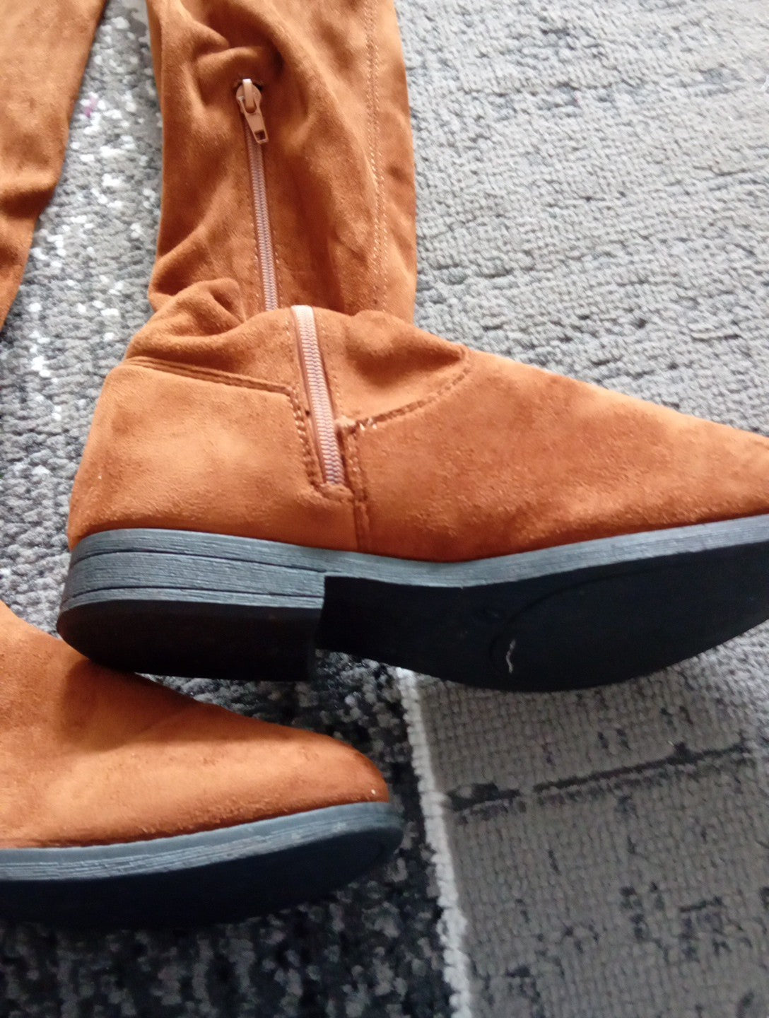 Ladies Tan Knee Length Boots Size 4 Beyou Free Delivery