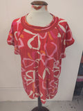 Next 22 Red Orange Pink White Short Sleeve T-shirt Blouse