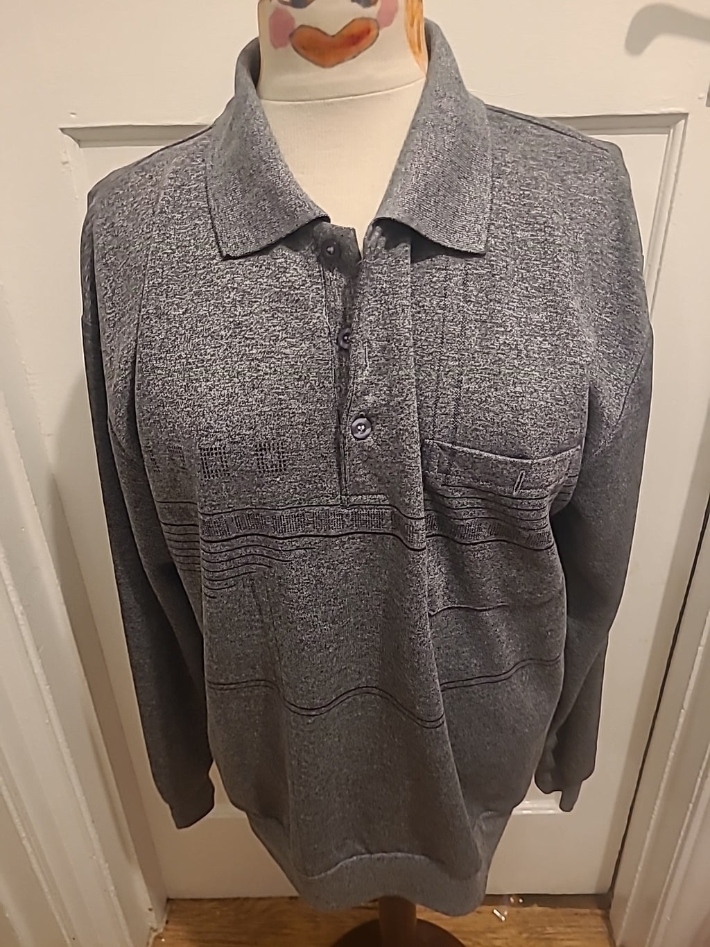 Mens Really Point Size Large Grey Long Sleeved Pullover Jumper
