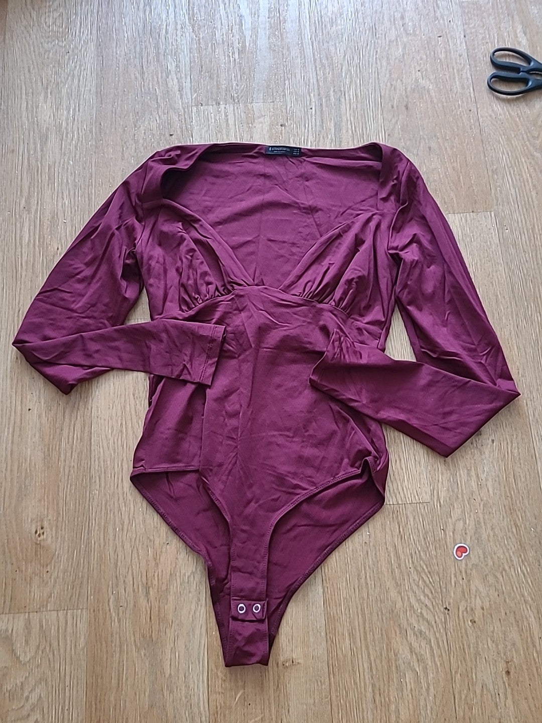 Stradivarius Medium Deep Plum Long Sleeved Bodysuit