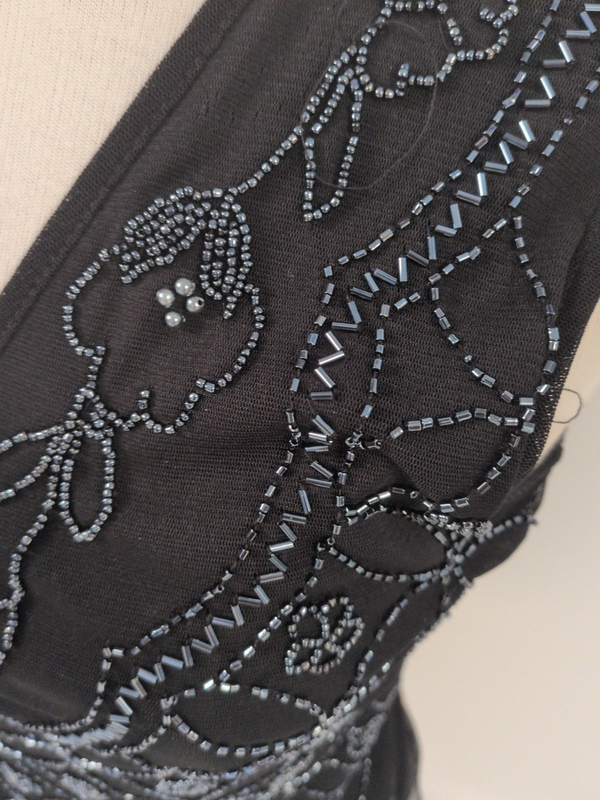 Roman Small Black V Beck Lined Sleeveless Blouse