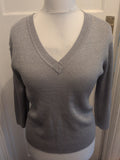 16-18 Shimmer Silver 3/4 Sleeve Blouse