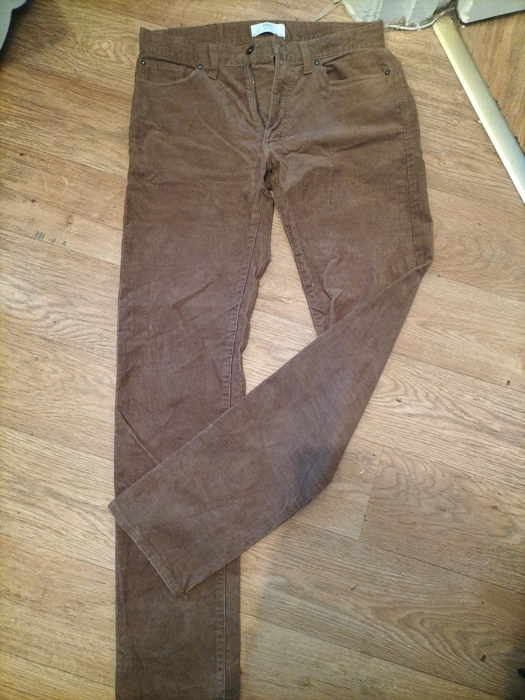 Mens M&S Size 30x33 Caramel Ribbed Trousers