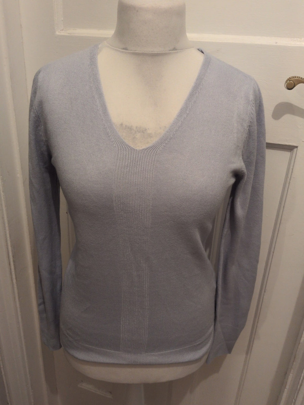 Primark 10-12 Blue Long Sleeve Soft Touch V Neck Jumper
