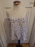 Ladies George Size 14 Purple White And Yellow Floral Sleeveless Top
