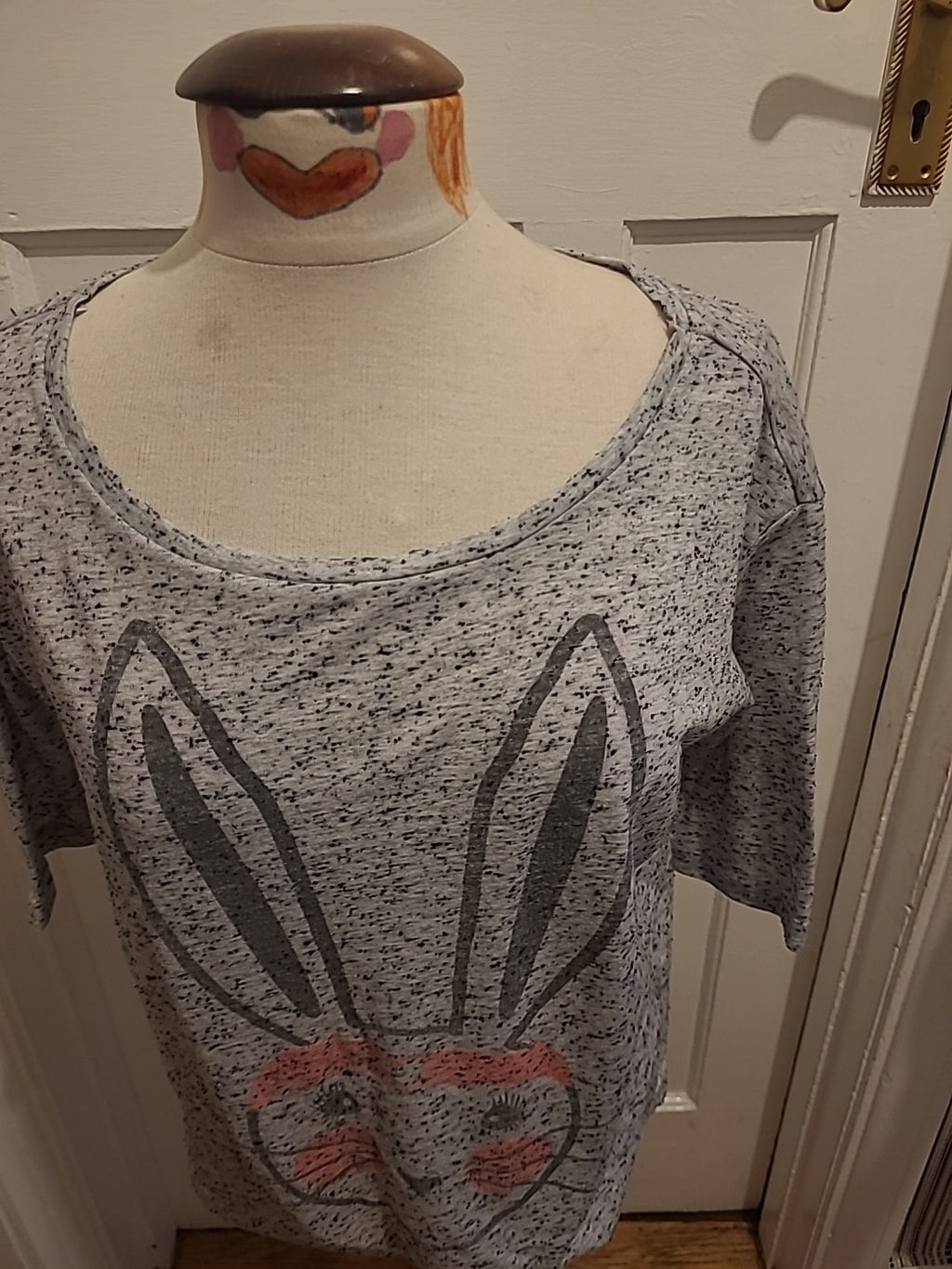 Ladies Nx Sport Size 10 Grey Fleck Mid Sleeved Animal Tshirt