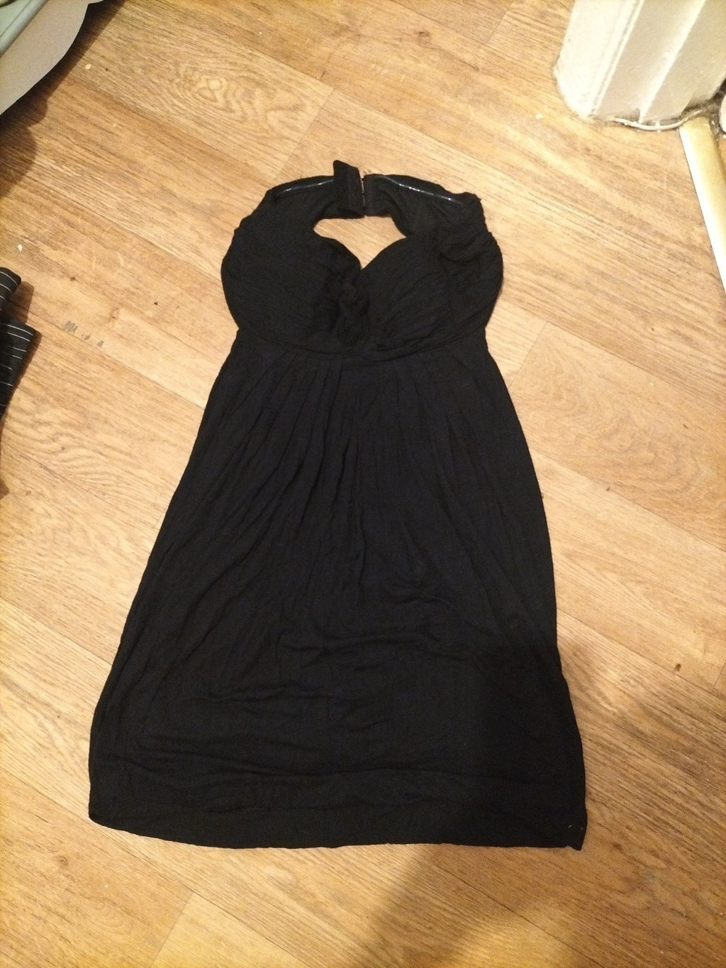 Ladies Lipsy Size 12 Black Padded Bust Open Back Dress