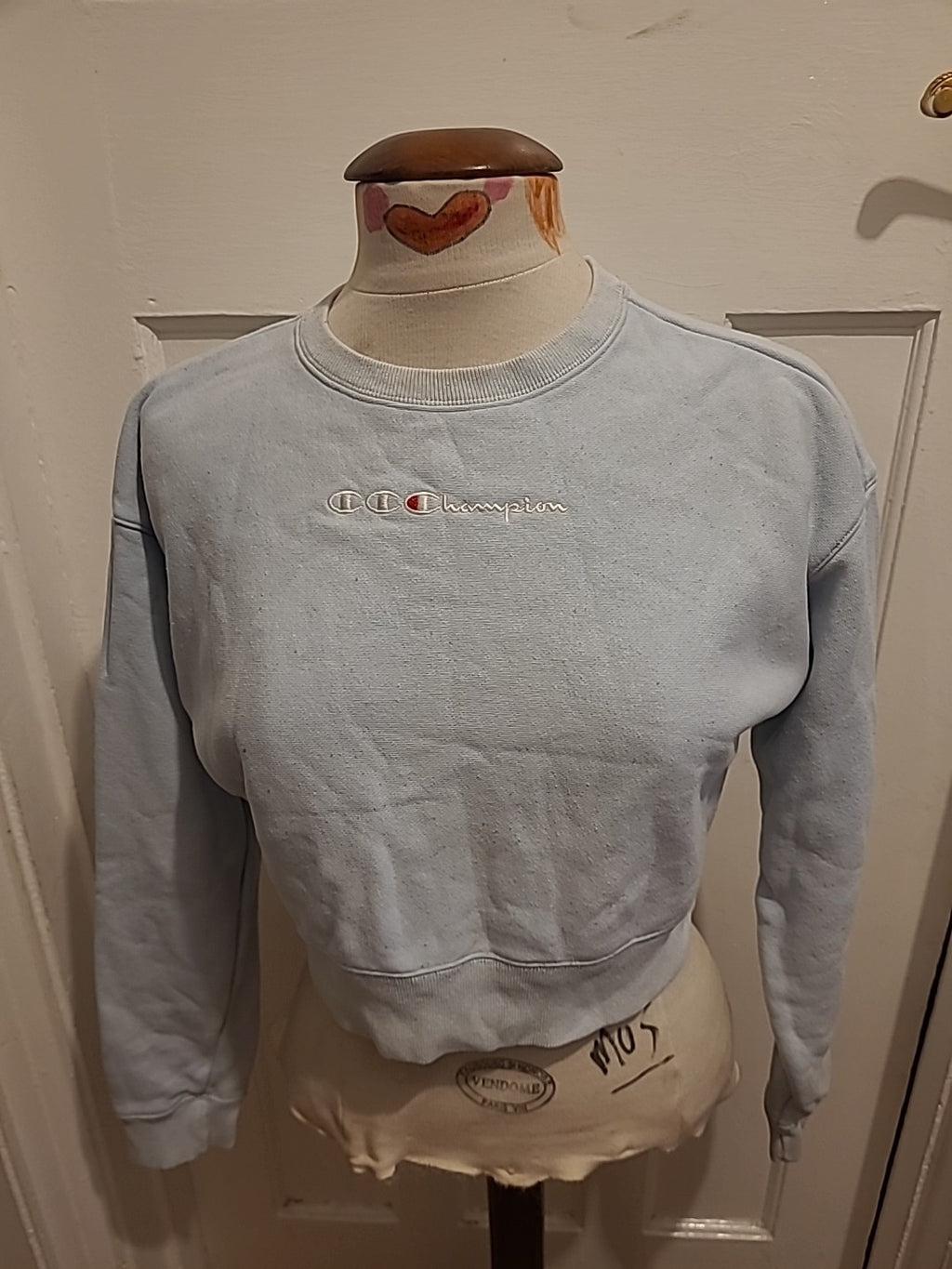 Ladies Champion Size Small Pale Blue Long Sleeved Jumper