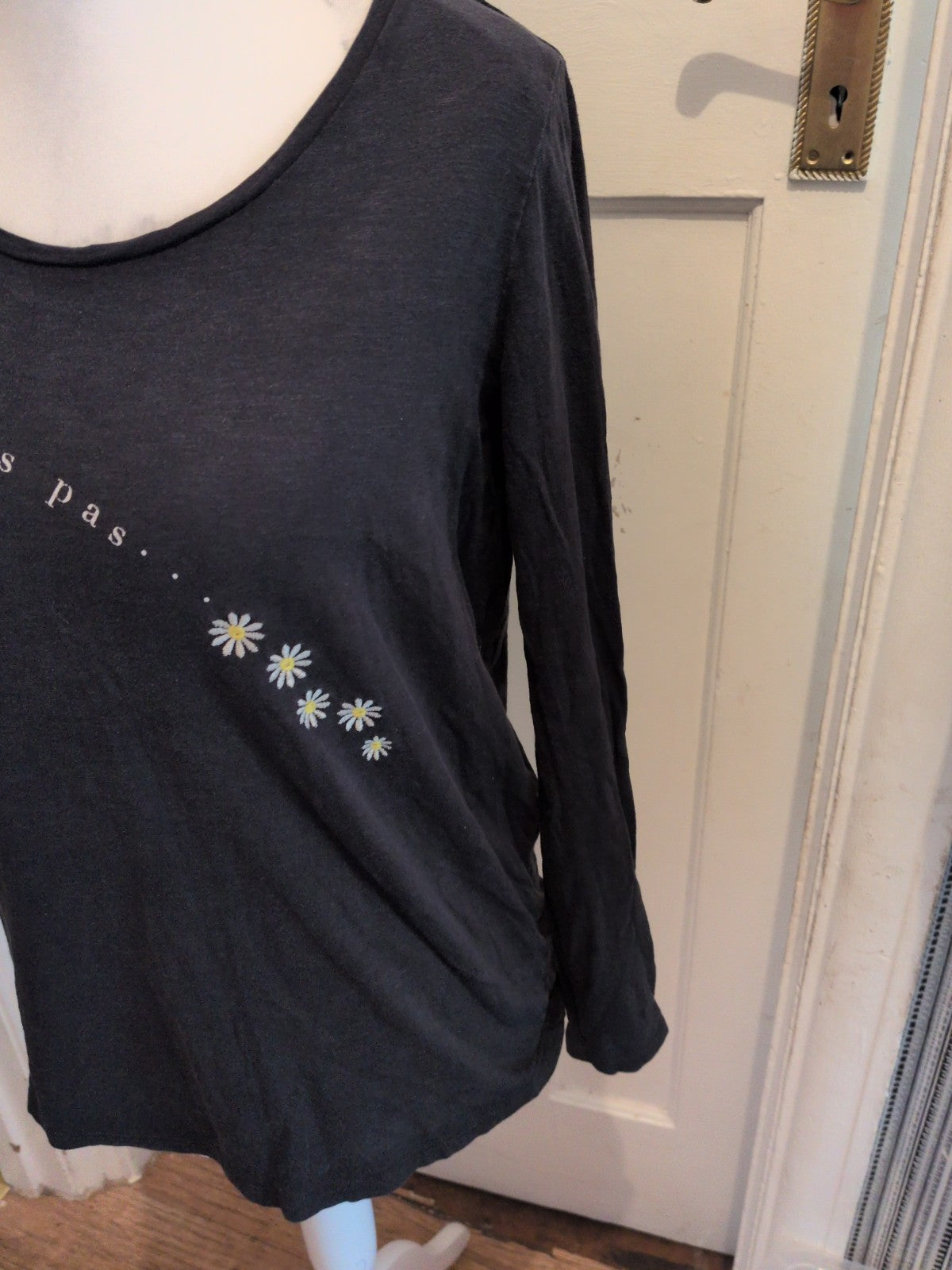 Ladies Next Maternity 10 Black Print Long Sleeve T-shirt
