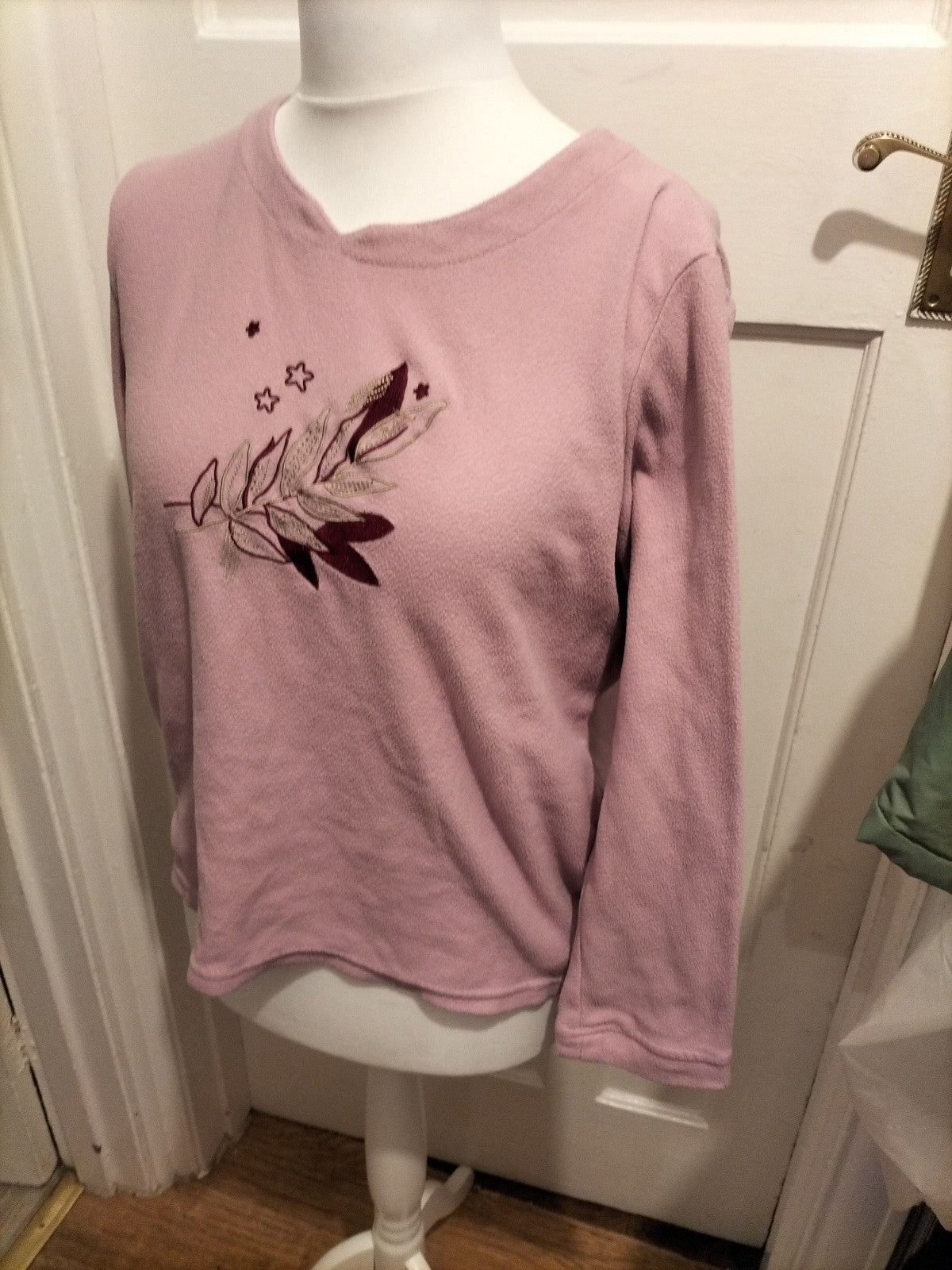 Ladies Damart Size Medium Pink Floral Pyjama Top