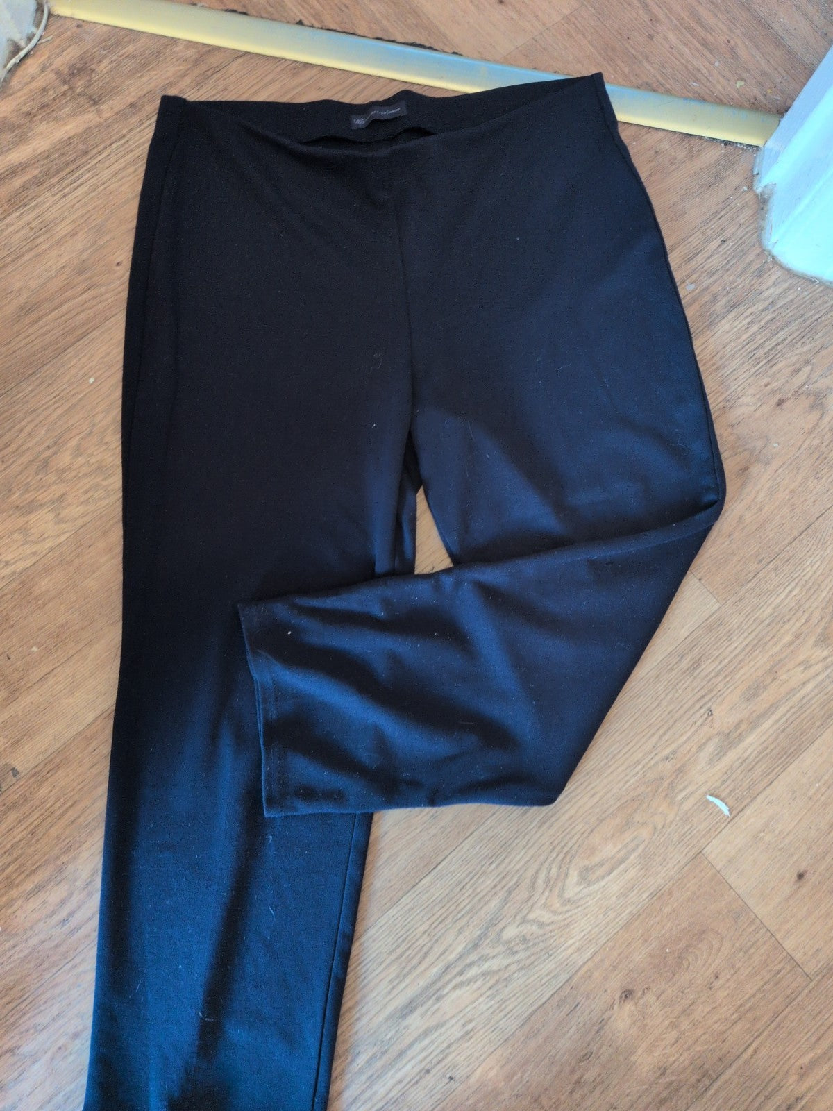 Ladies Marks And Spencer Size 16 Short Navy Slim Leg Pull On Trousers
