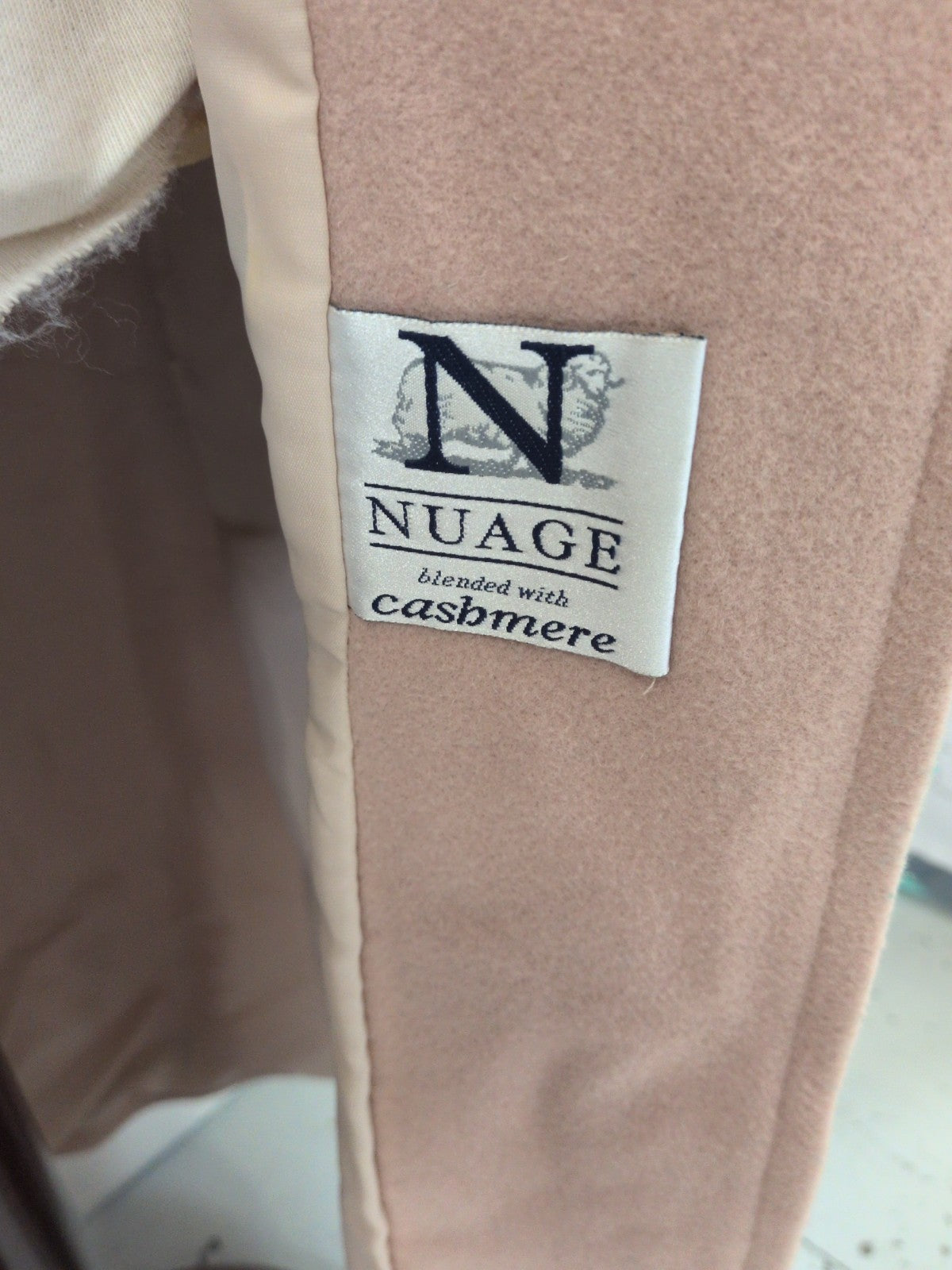 Nuage 14 Beige Lined Buttoned Cashmere Blended Jacket